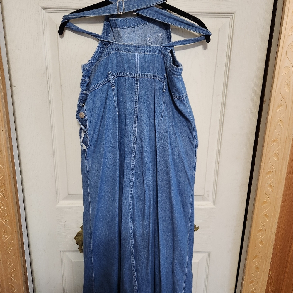 Ll Bean Denim Overalls Dress - Picture 10 of 12